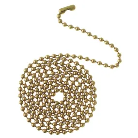 1-Foot Beaded Chain with Connector, Solid Brass