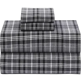 100% Cotton 4 Pcs Flannel Sheets King, Deep Pocket, Warm, Super Soft, Breathab