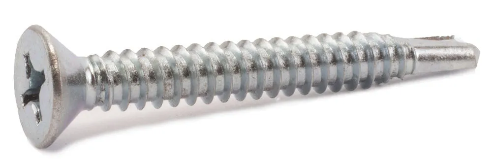 12-14 x 2 Phillips Flat Self Drill Screw Zinc Plated