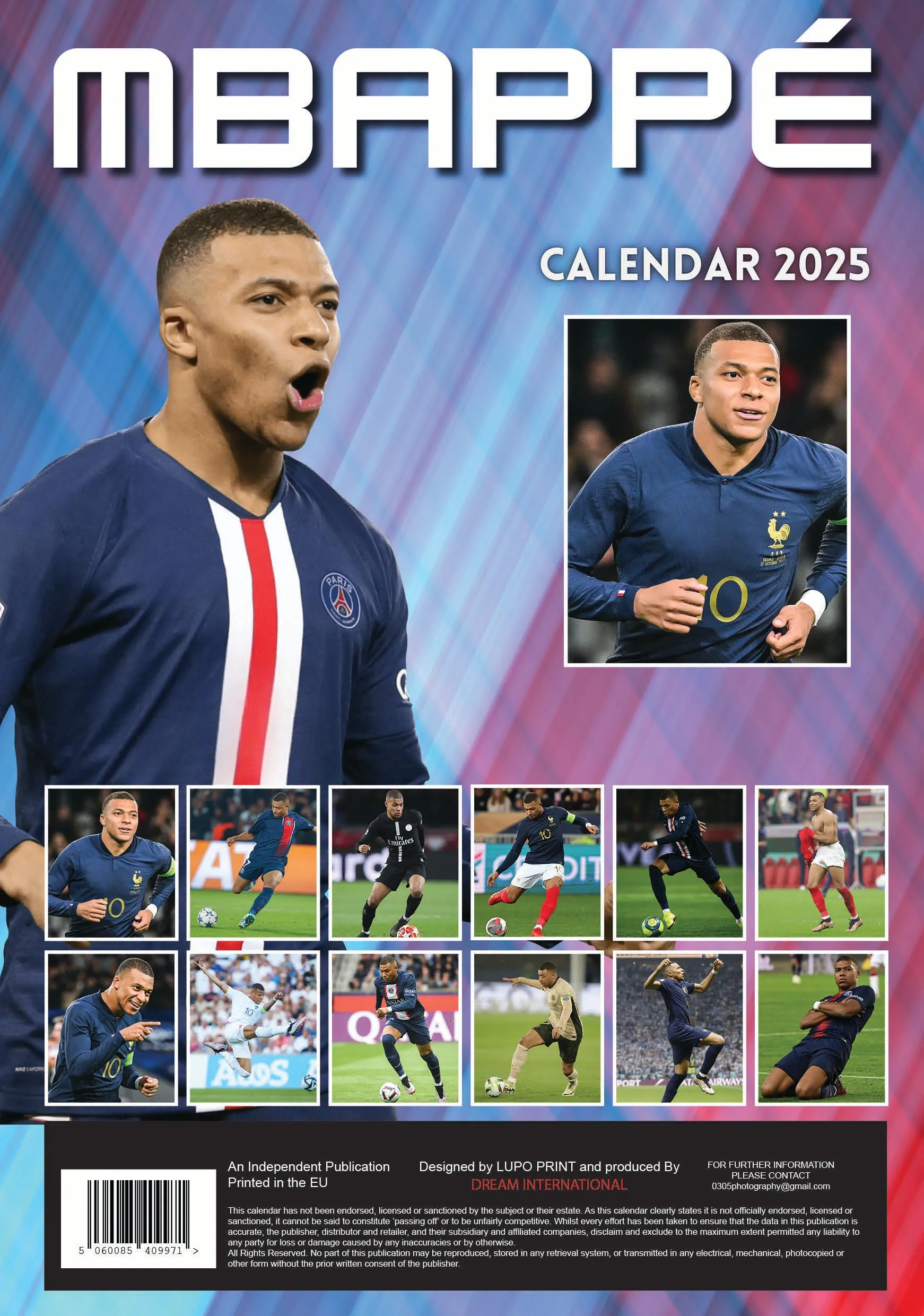 2025 Mbappe Large Wall Calendar