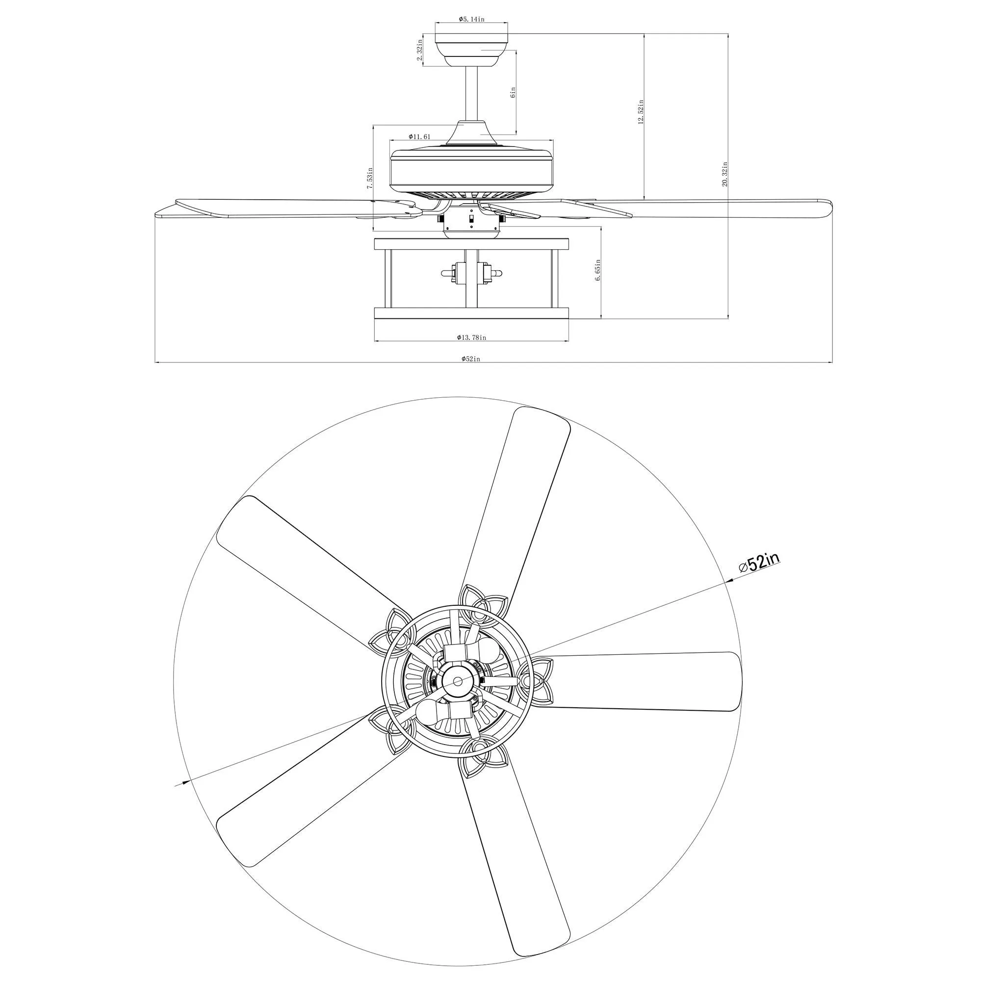 52" Urbana Downrod Mount Reversible Industrial Ceiling Fan with Lighting and Pull Chain