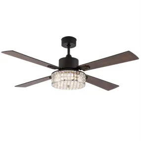 52"W Jeremiah Silver 4-Blade LED Integrated Ceiling Fan