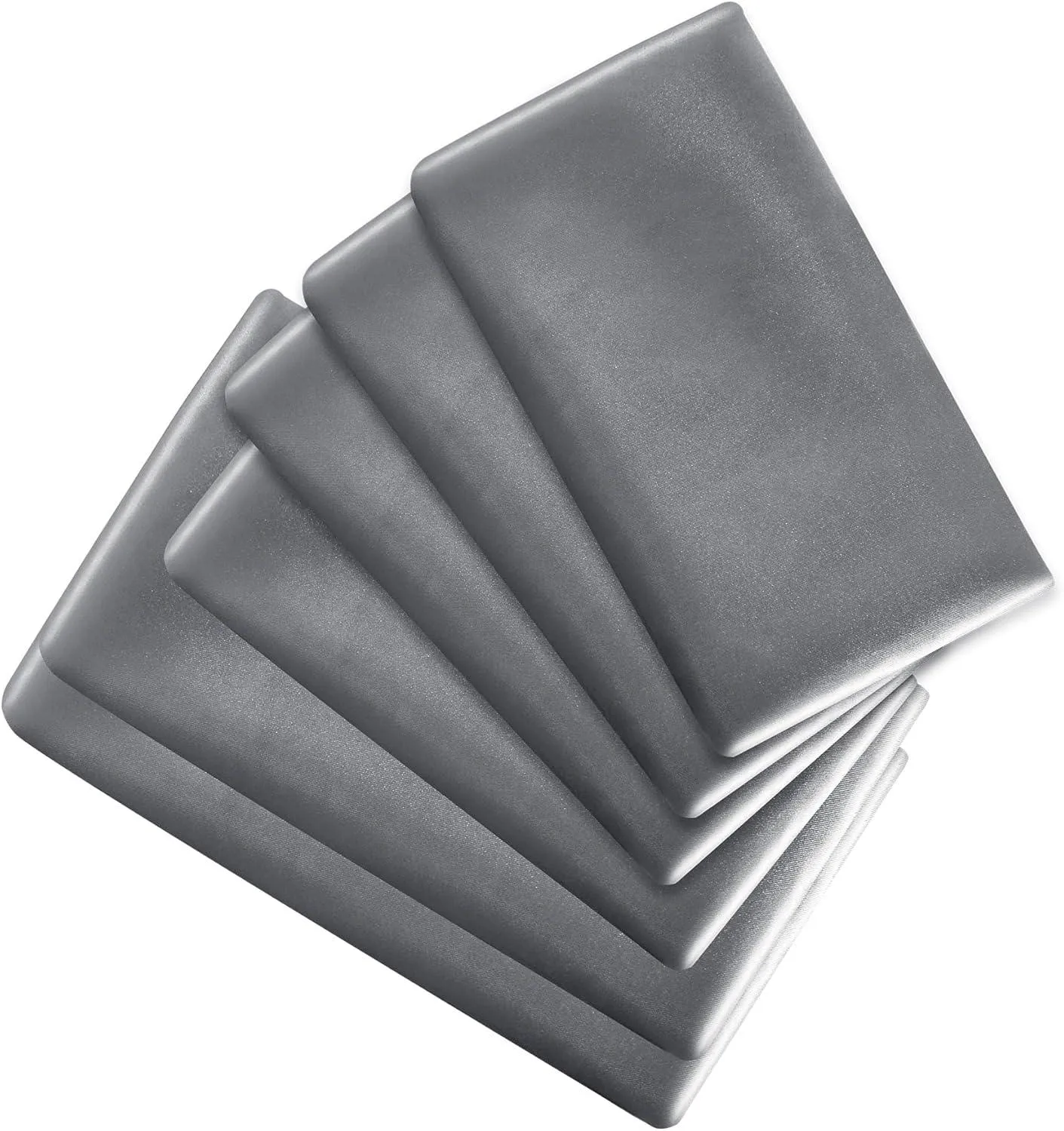 6PC Silver Gray Satin Bedding Collection – Includes Duvet, Fitted Sheet & Pillow Covers