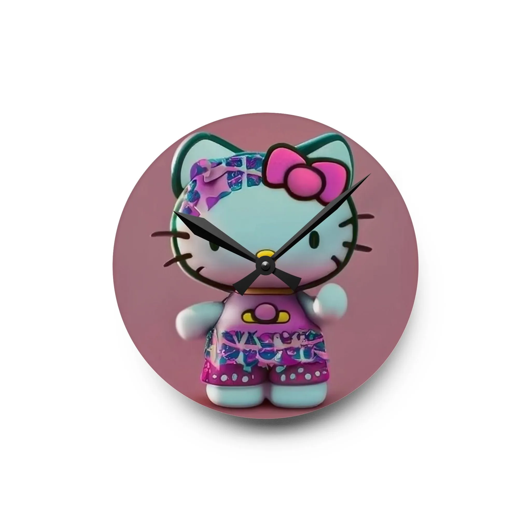 Acrylic Wall Clock- Hello Kitty Pink & Blue