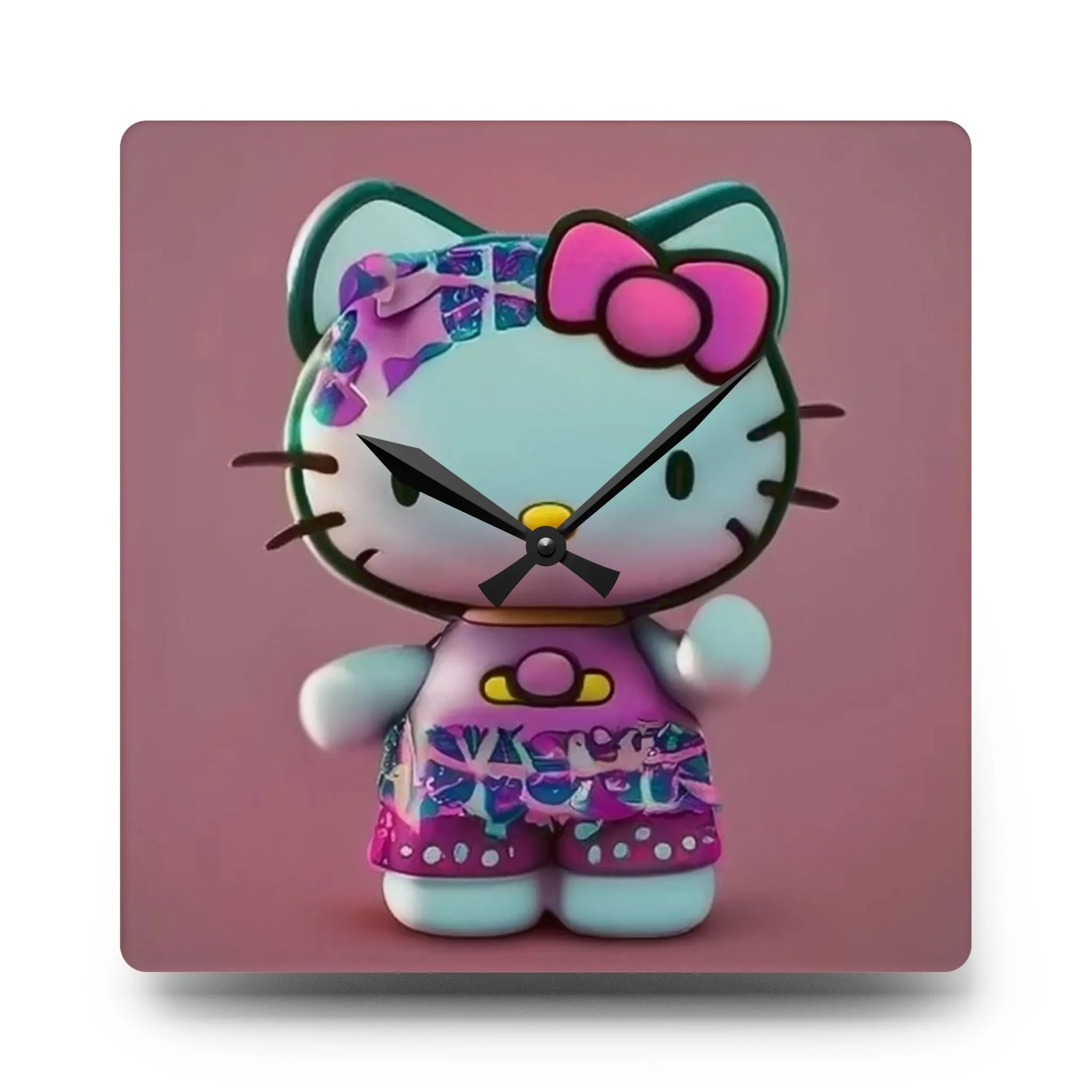 Acrylic Wall Clock- Hello Kitty Pink & Blue