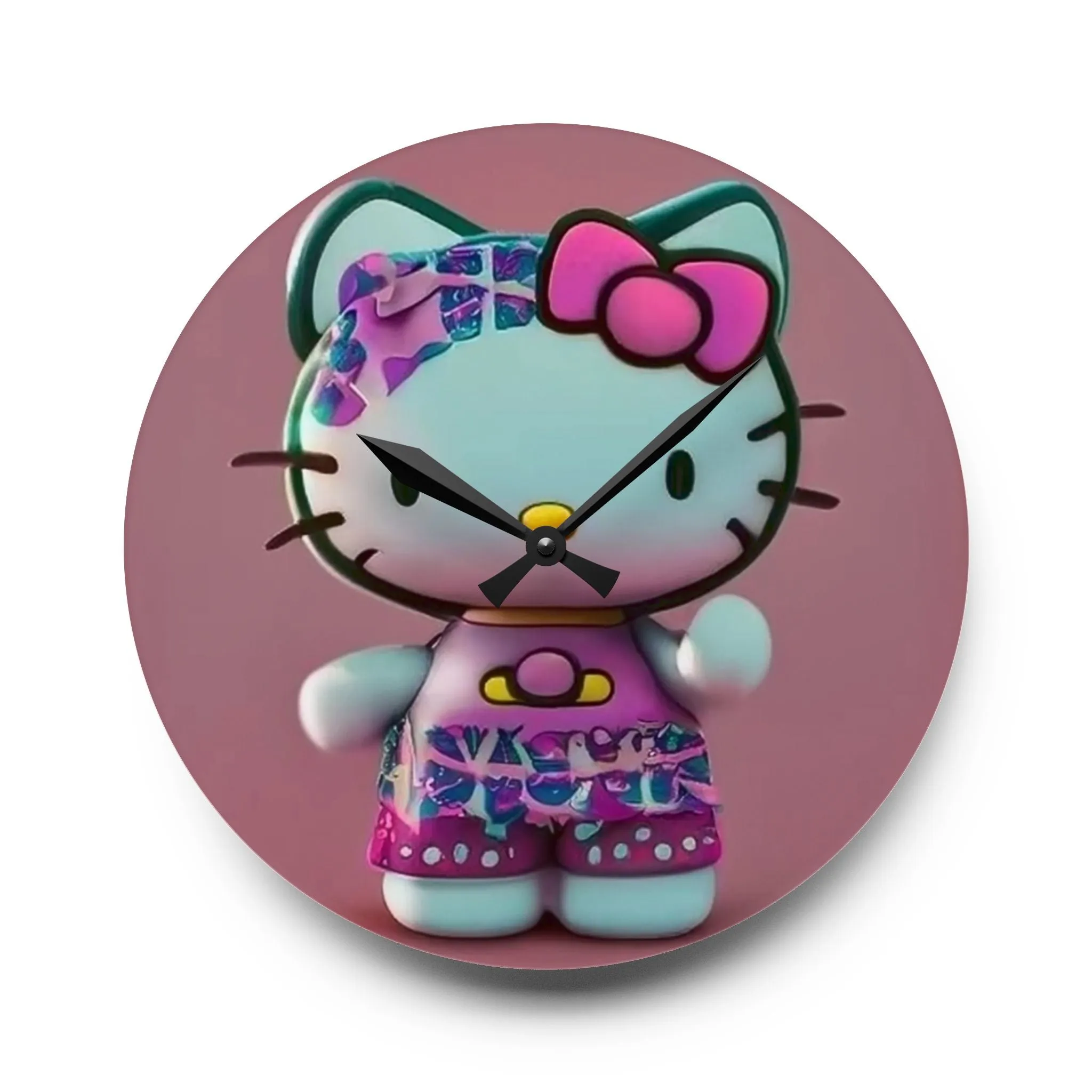 Acrylic Wall Clock- Hello Kitty Pink & Blue