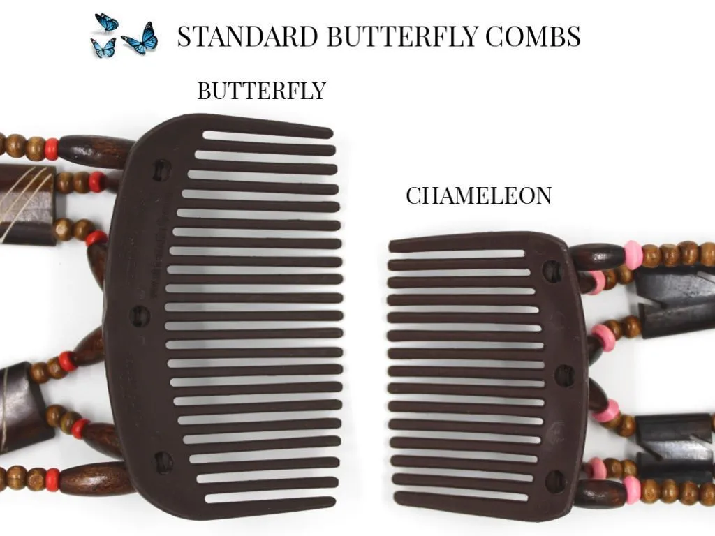 African Butterfly Hair Comb - Beada Blonde 104