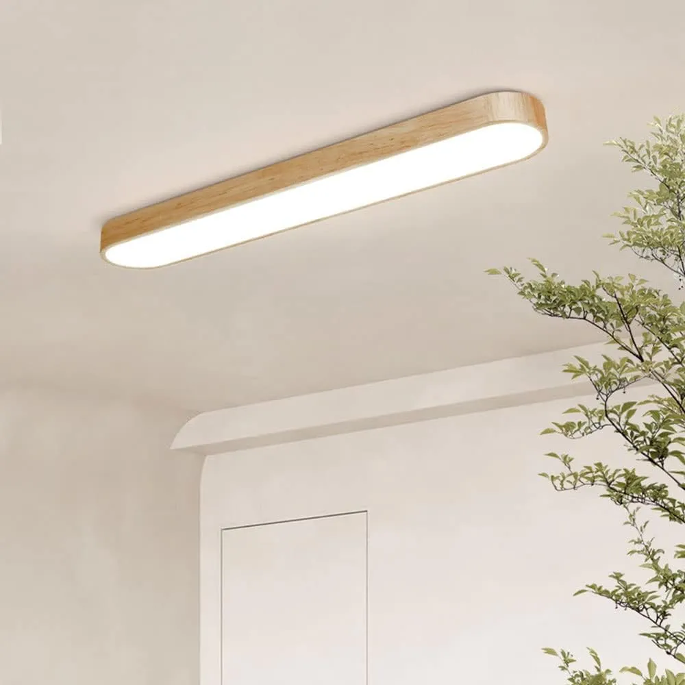 Ainoxel Wooden Flush Mount Ceiling Light