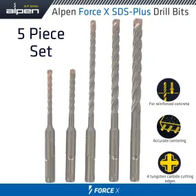 ALPEN FORCE X CASSETTE SDS-PLUS SET MB5 5 PCS. 5.0/ 6.0 MM X 110 AND 6.0/ 8. ALP805000051