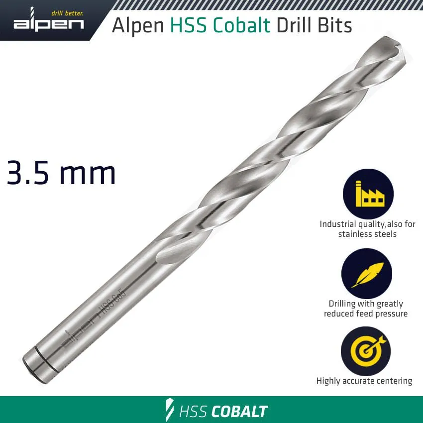 ALPEN HSS COBALT DRILL BIT 3.5MM ALP623035