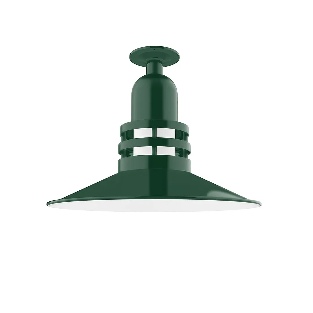 Atomic 16" Flush Mount in Forest Green