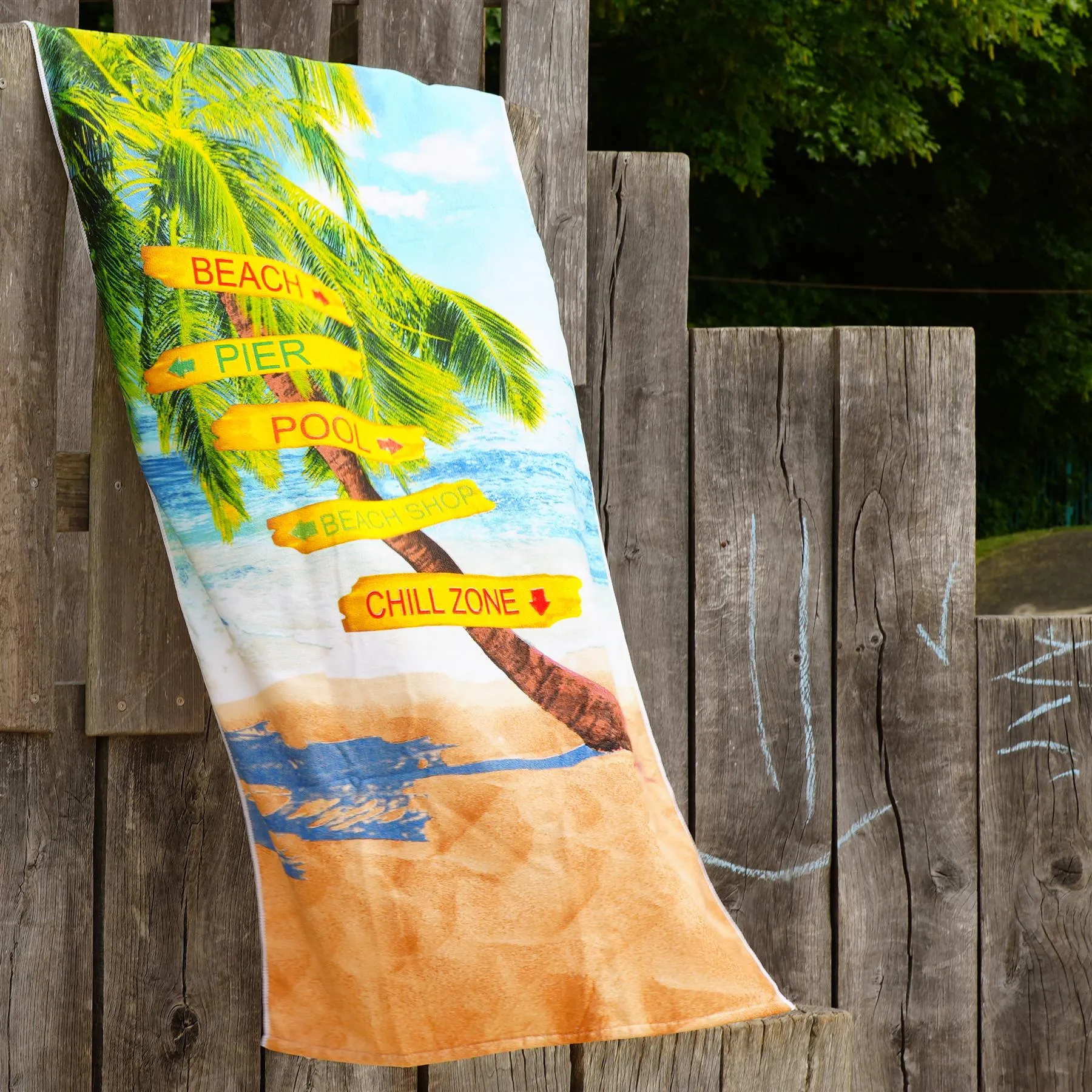 Beach Signs Design Large Towel