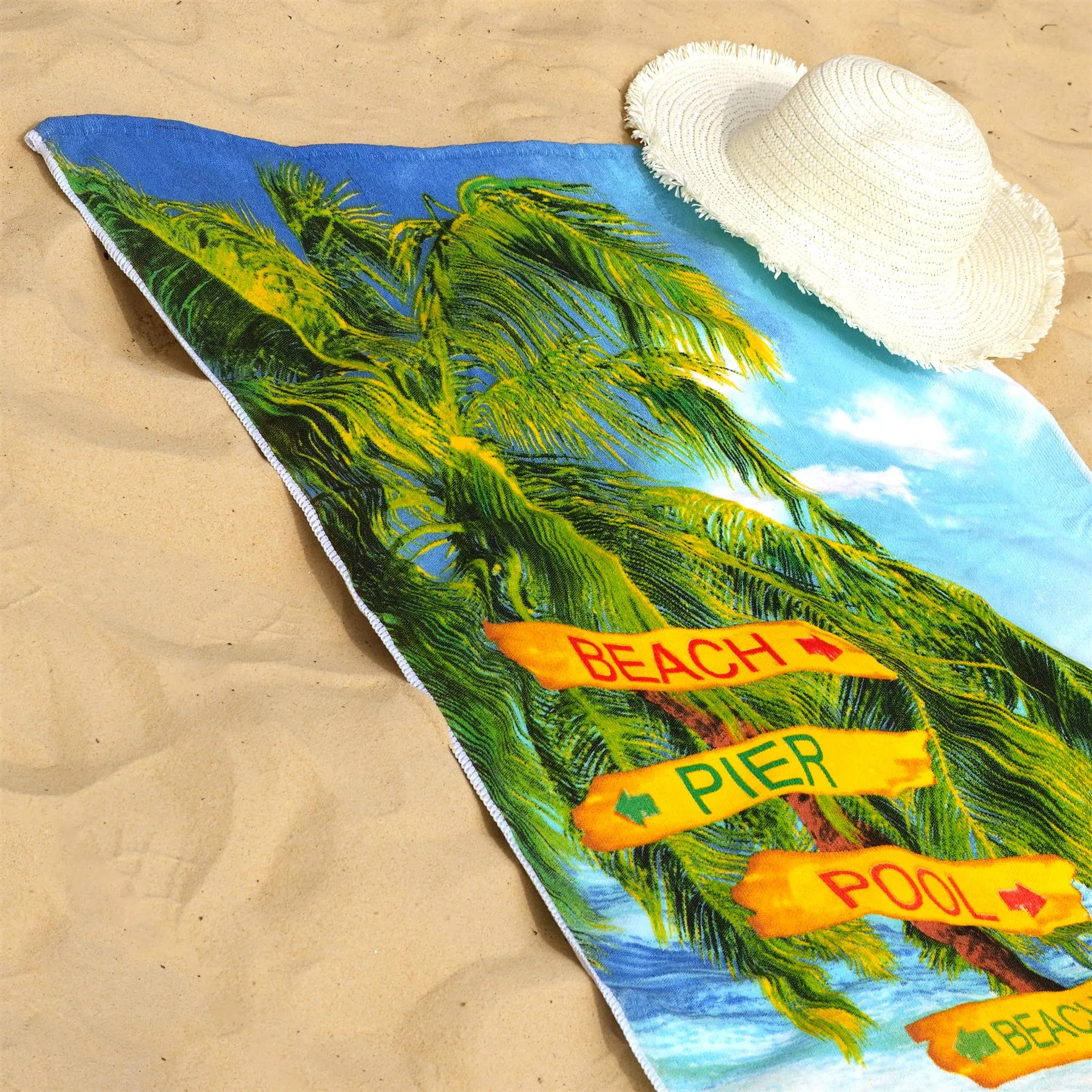 Beach Signs Design Large Towel