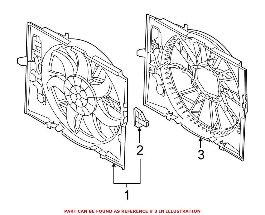 BMW Engine Cooling Fan Shroud 17427534912