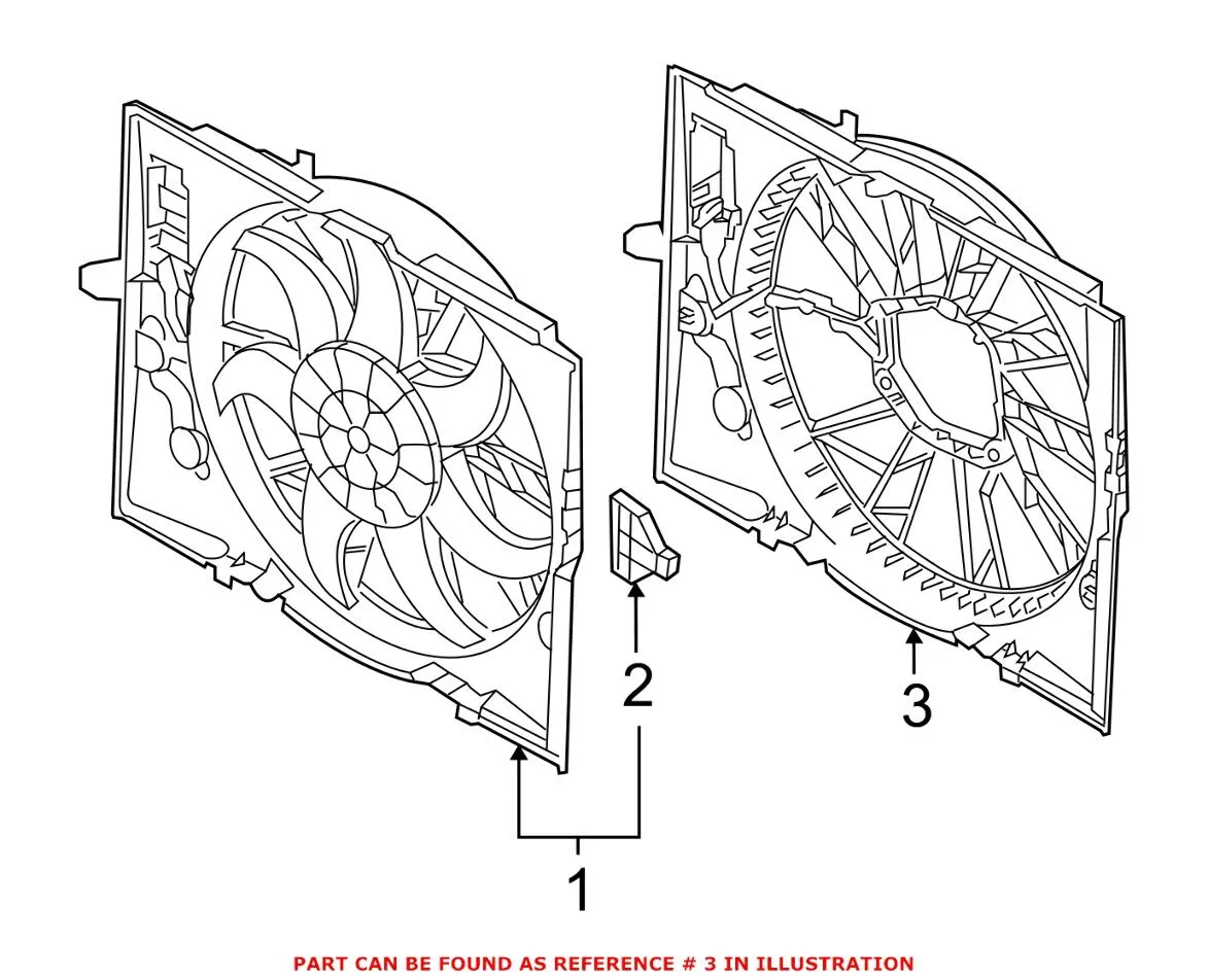 BMW Engine Cooling Fan Shroud 17427534912