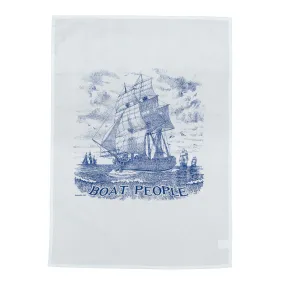 Boat people tea towel