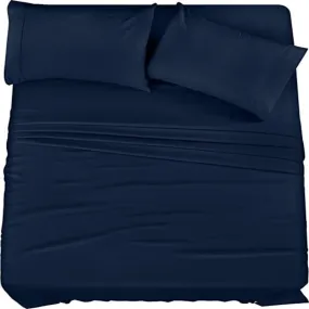 Brushed Microfiber Bedding Sheets Set, 4 Piece Bedding, Shrinkage and Fade Resistant, Easy Care