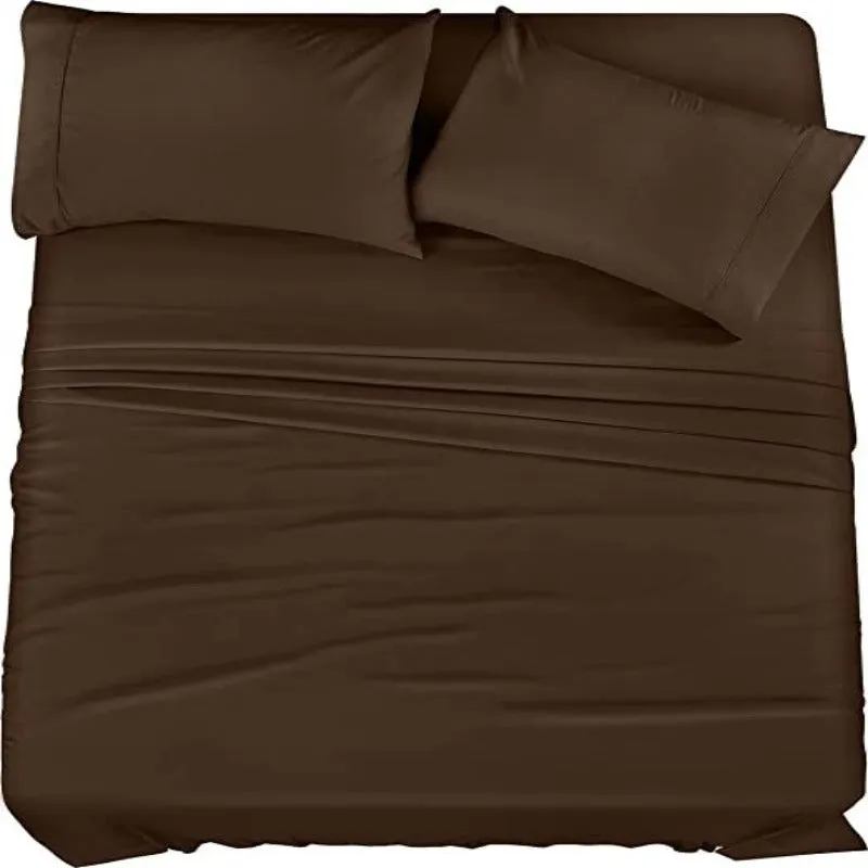 Brushed Microfiber Bedding Sheets Set, 4 Piece Bedding, Shrinkage and Fade Resistant, Easy Care