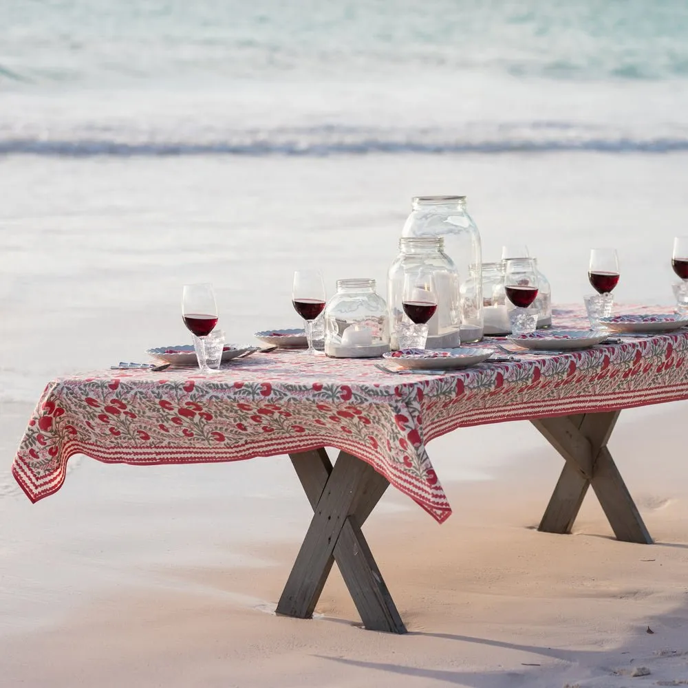 Cactus Flower Scarlet & Rose Tablecloth