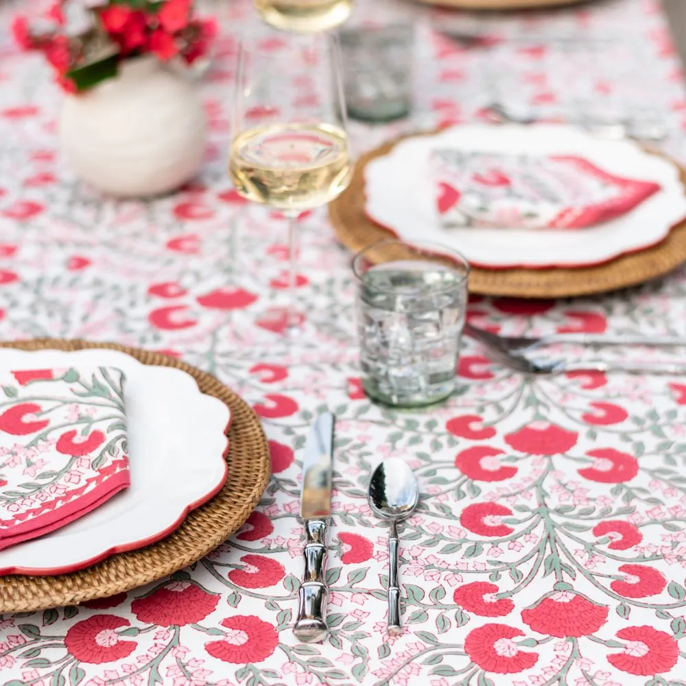 Cactus Flower Scarlet & Rose Tablecloth