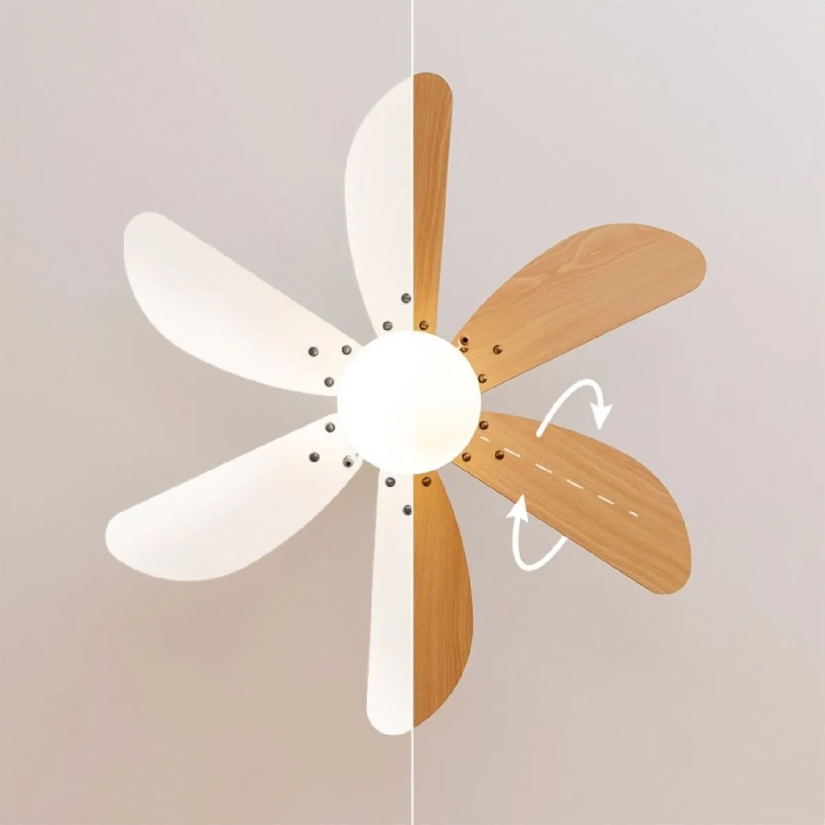 Ceiling Fan with Light Cecotec EnergySilence Aero 360 Golden Wood 50 W