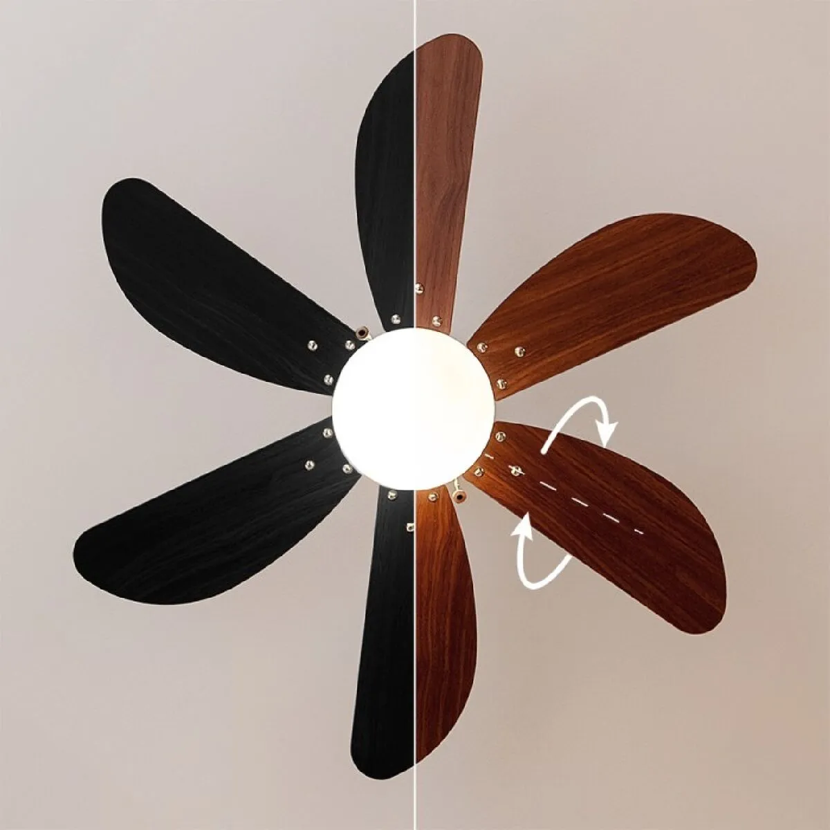 Ceiling Fan with Light Cecotec EnergySilence Aero 365 Golden Wood 50 W