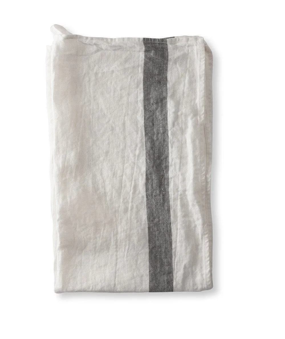 Charcoal Stripe Linen Tea Towel | Arles Collection