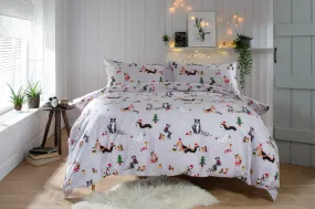 Christmas Dogs Brushed Cotton Rich Bedlinen Duvet set