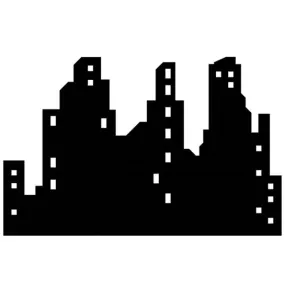 City Skyline Silhouette Backdrop Cardboard Cutout - 1.27m