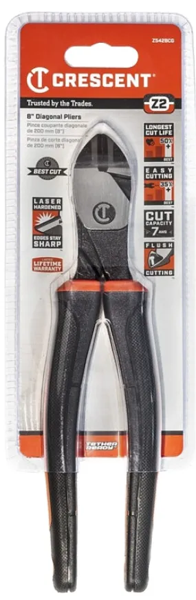 Crescent Z2 K9 Series Z5428CG Plier, 8.6 in OAL, 7 AWG Cutting Capacity, 3/4 in Jaw Opening, Black/Rawhide Handle :CD: QUANTITY: 1