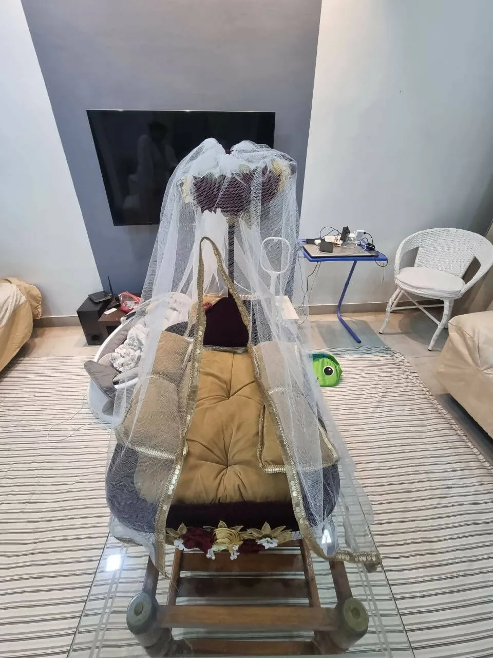 Customized Velvet Bamboo Bed For Newborn