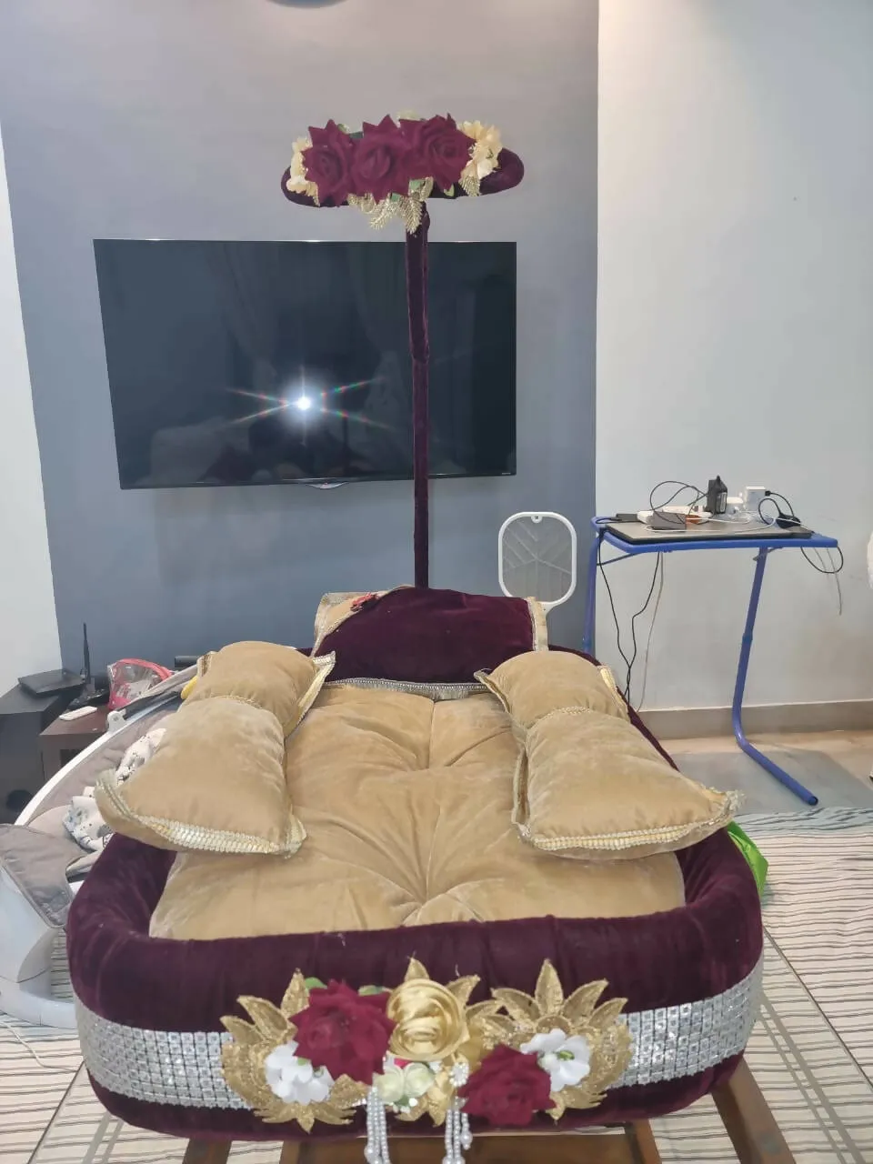 Customized Velvet Bamboo Bed For Newborn