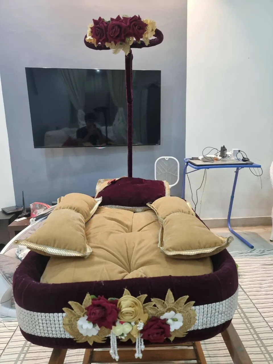 Customized Velvet Bamboo Bed For Newborn