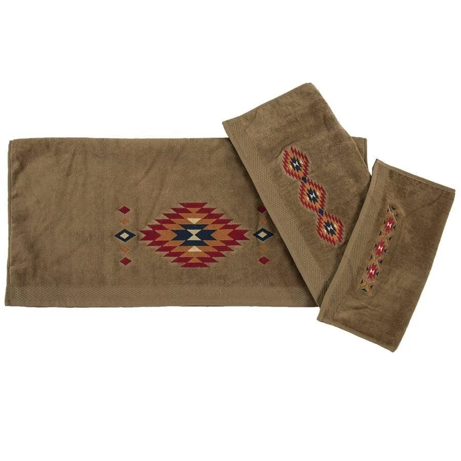 Del Sol 3PC Towel Set, Mocha