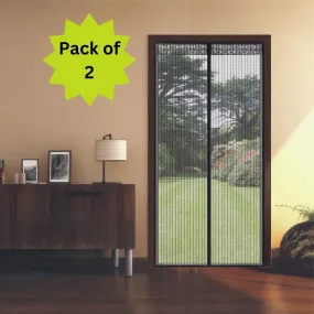 Door Curtain-Mesh Screen Net Home Magnetic Foldable Anti Mosquito Door Curtains (Pack of 2)