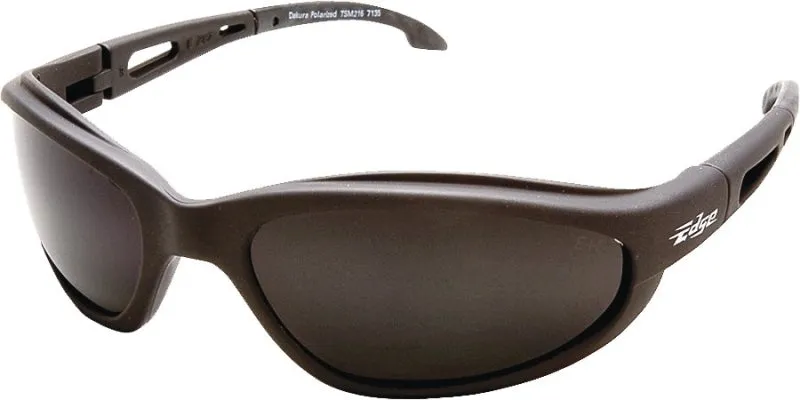 Edge TSM216 Polarized Safety Glasses, Unisex, Polycarbonate Lens, Full Frame, Nylon Frame, Black Frame :EA: QUANTITY: 1