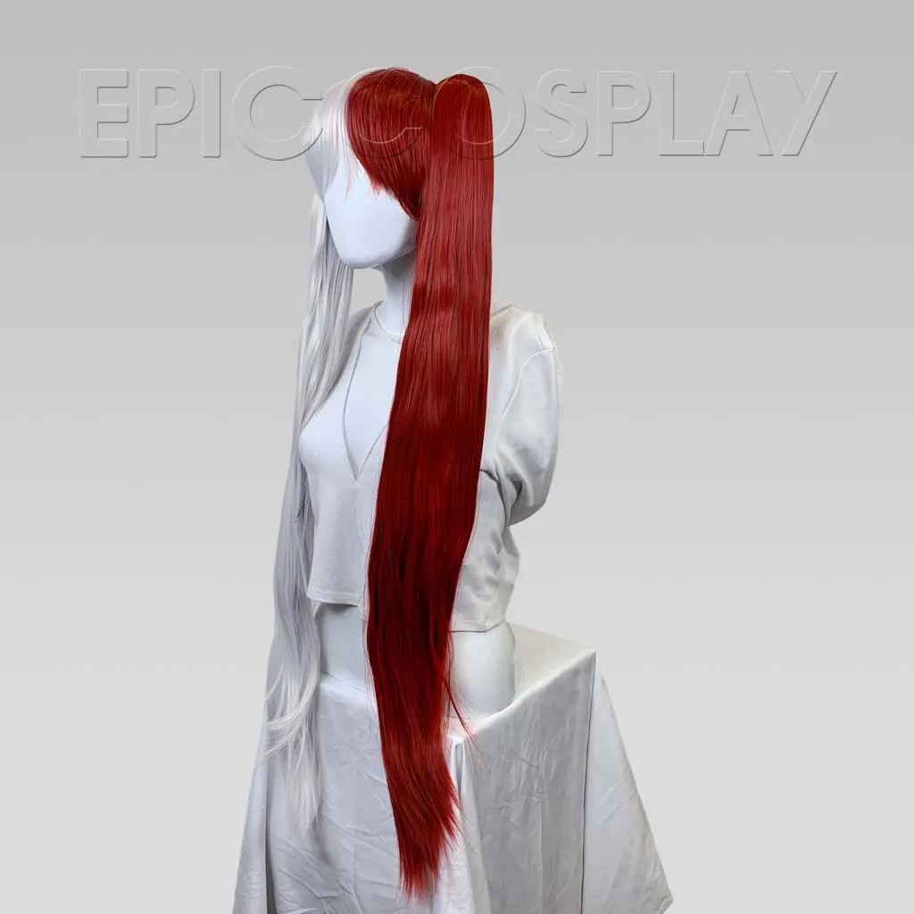 Eos - Silvery Grey and Dark Red Wig