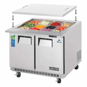 Everest - EOTPS2, Commercial 35" 12 Salad Sandwich Food Prep Table Refrigerator Open Top