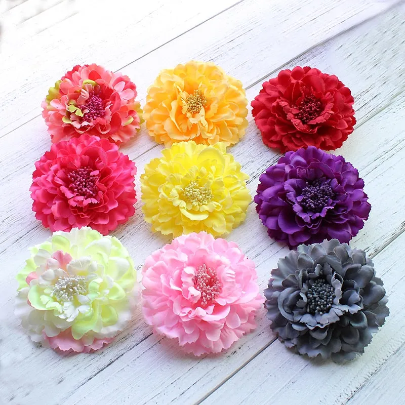 Fabric Peony Flower Wedding Party Hair Accessory