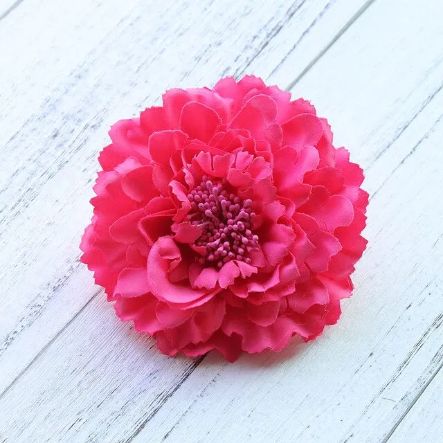 Fabric Peony Flower Wedding Party Hair Accessory