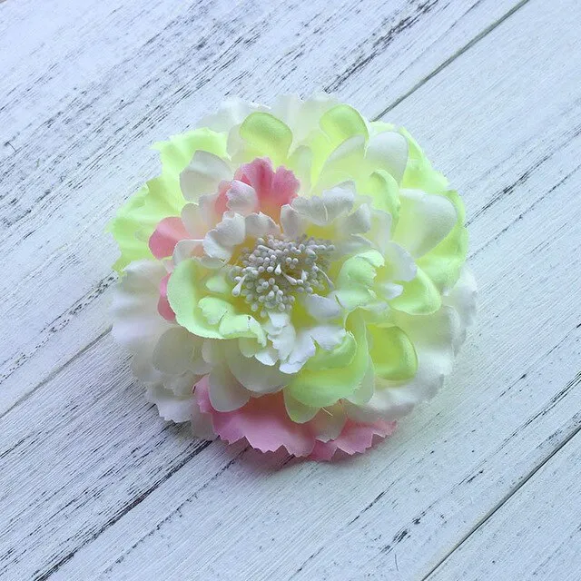 Fabric Peony Flower Wedding Party Hair Accessory