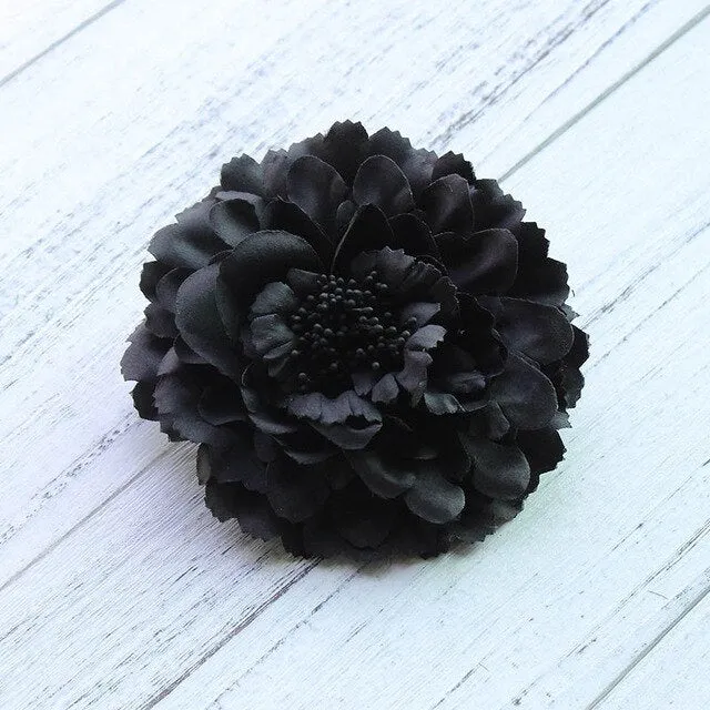 Fabric Peony Flower Wedding Party Hair Accessory