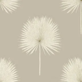 Fan Palm Linen/Gilver Wallpaper