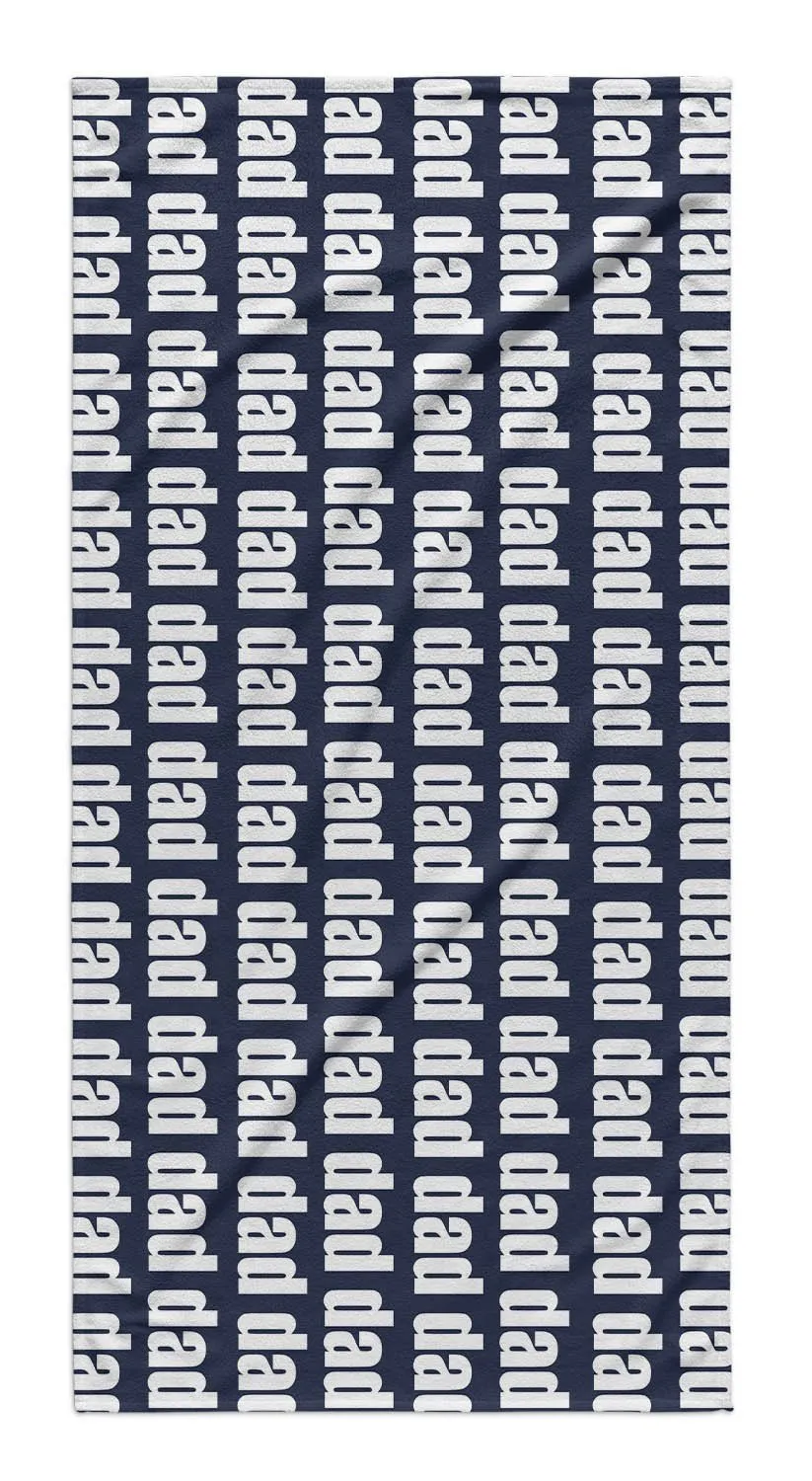 FATHER'S DAY PERSONALIZED REPEAT  PREMIUM BEACH TOWEL - BOLD