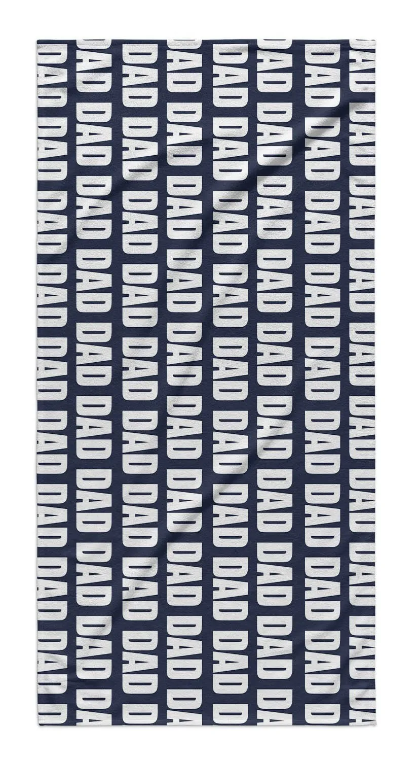 FATHER'S DAY PERSONALIZED REPEAT  PREMIUM BEACH TOWEL - BOLD