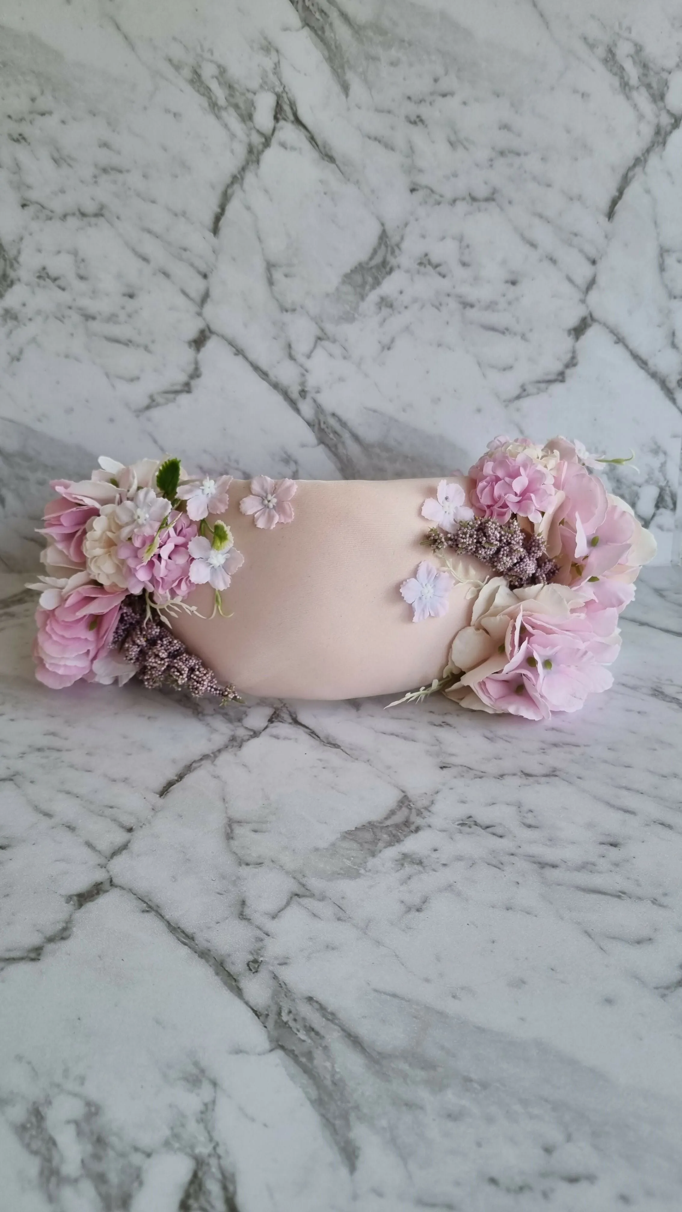 Faye - Pink Bandeau Floral Headpiece