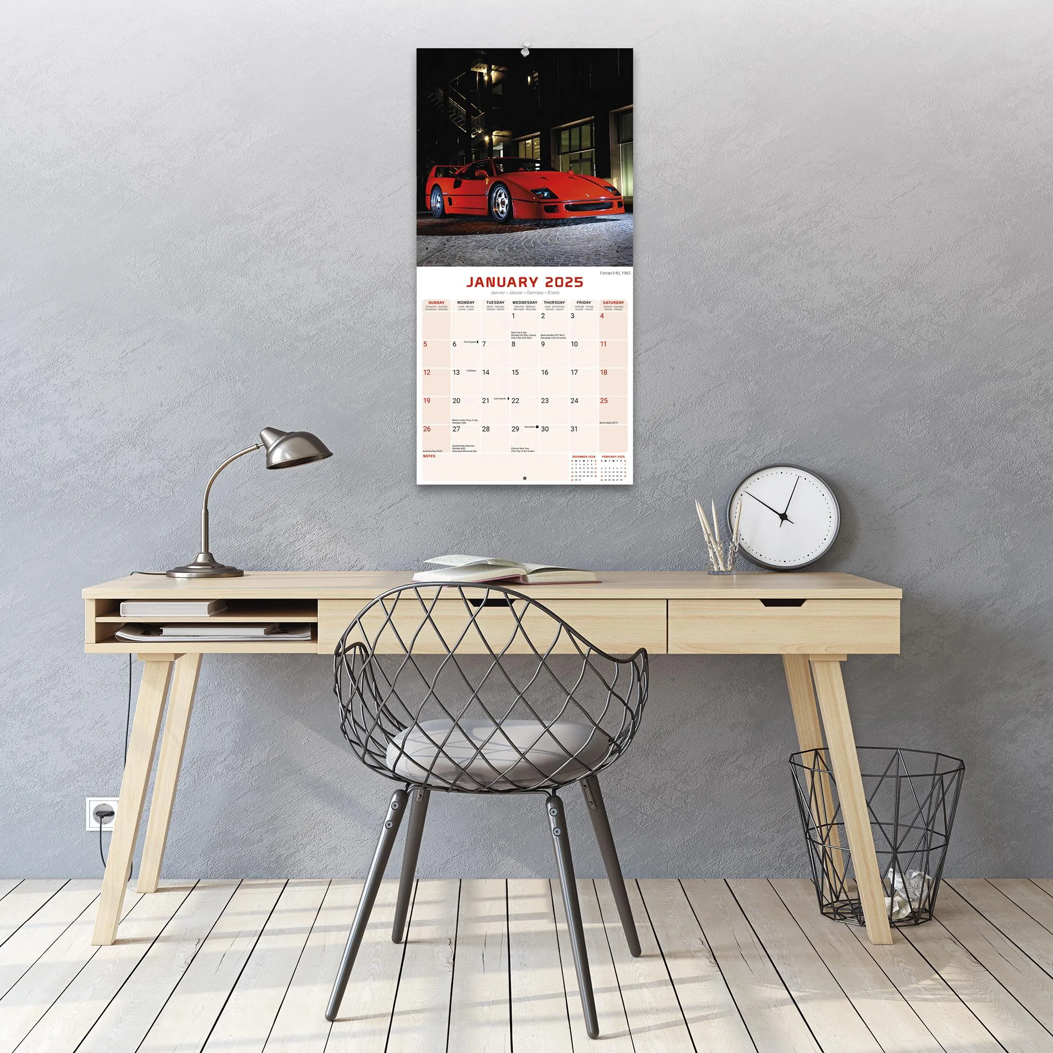 Ferrari Wall 2025 Calendar