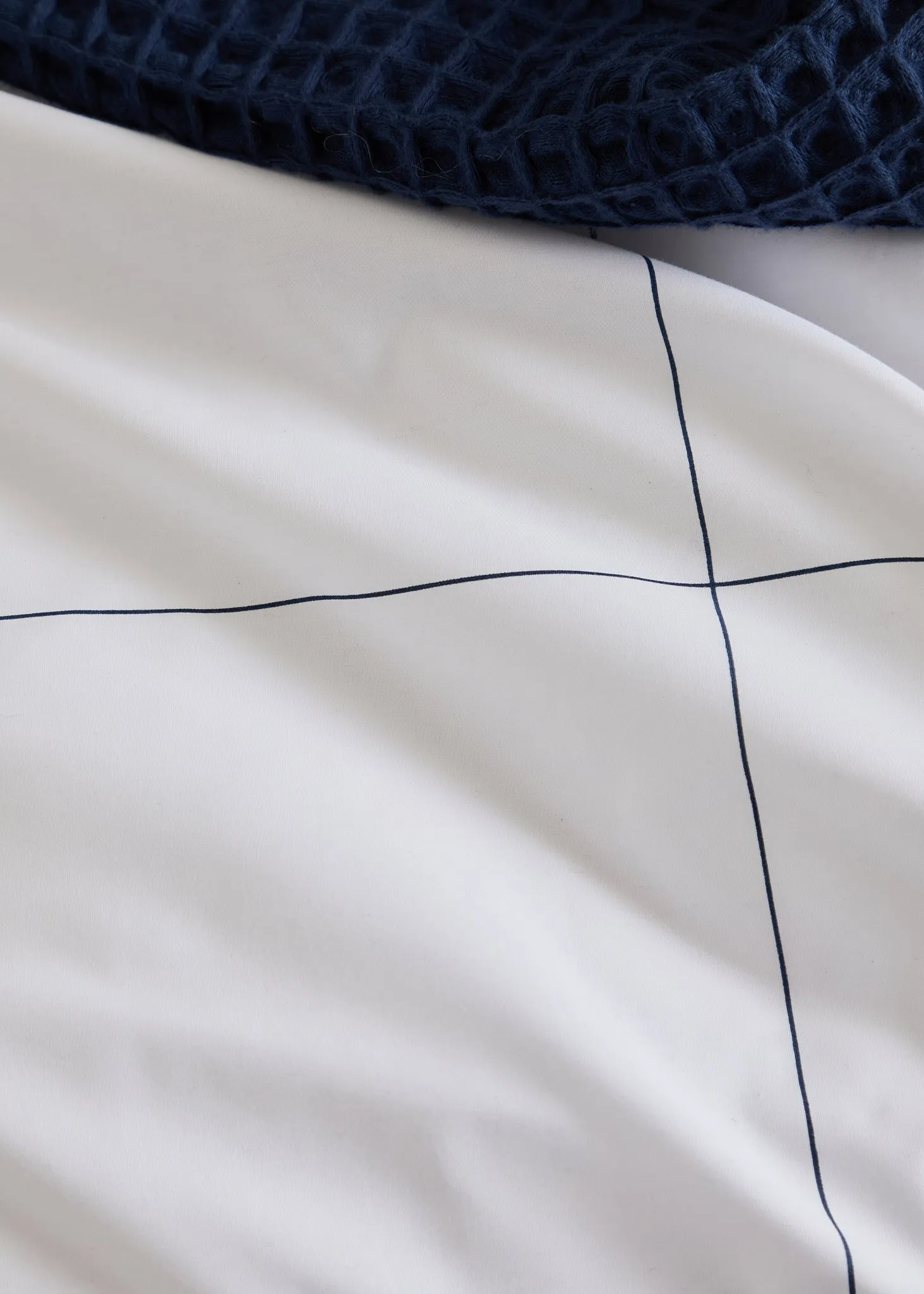 Foxford Navy Windowpane Oxford Pillowcase