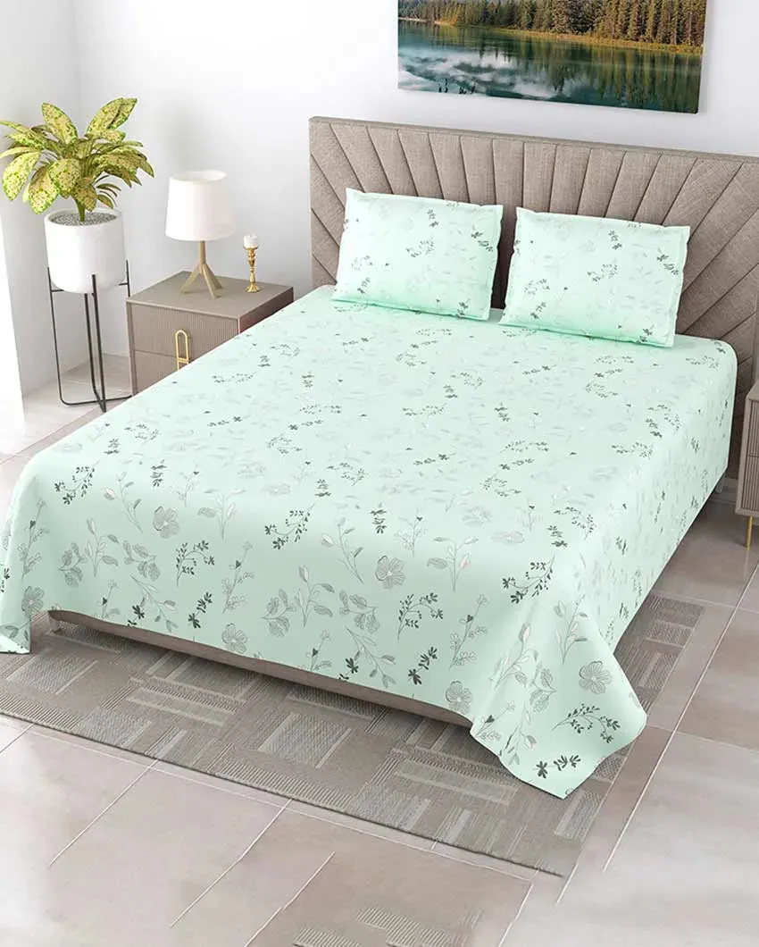 Foxglove Floral Polycotton Flat Bedding Set | King Size | 108 x 108 inches