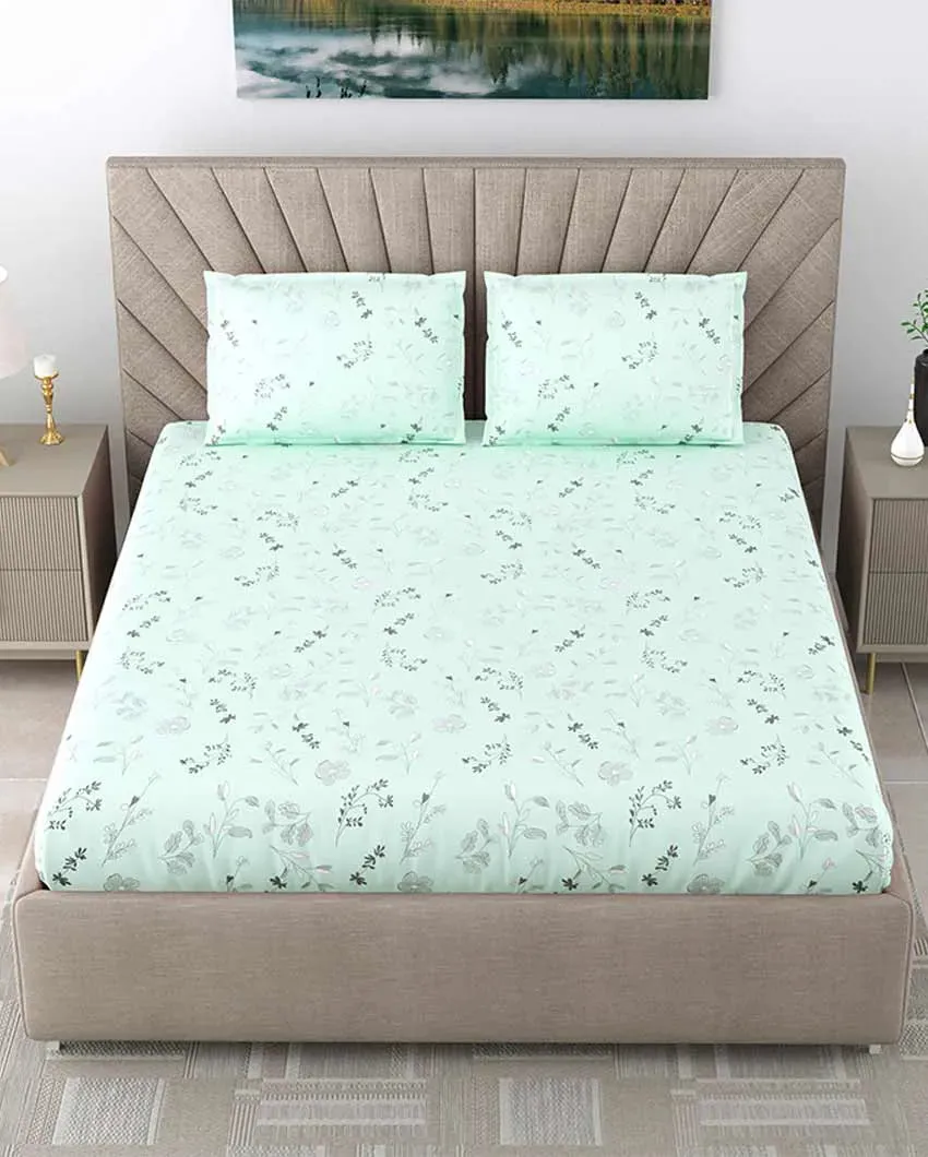 Foxglove Floral Polycotton Flat Bedding Set | King Size | 108 x 108 inches